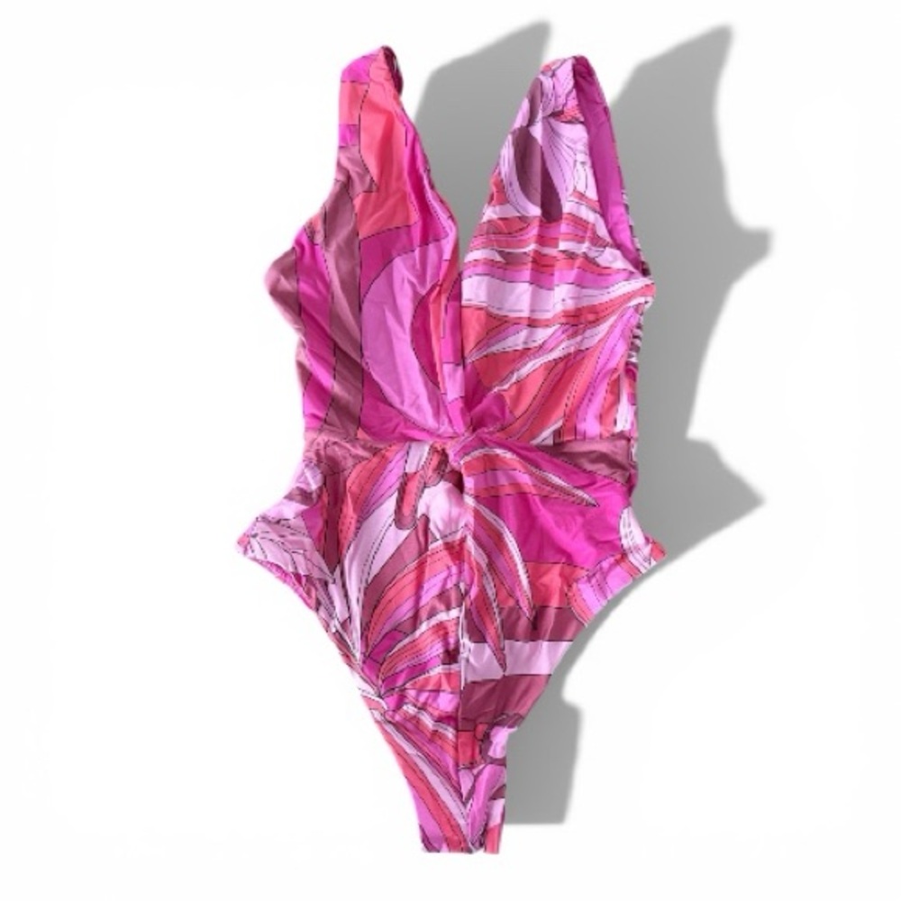 BNWT FARM RIO Pink Patterned Kids Swimsuit Size S